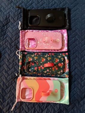 Loopy Case Multi-Pack Phone Cases — Black, Pink, Floral, Mint/Coral